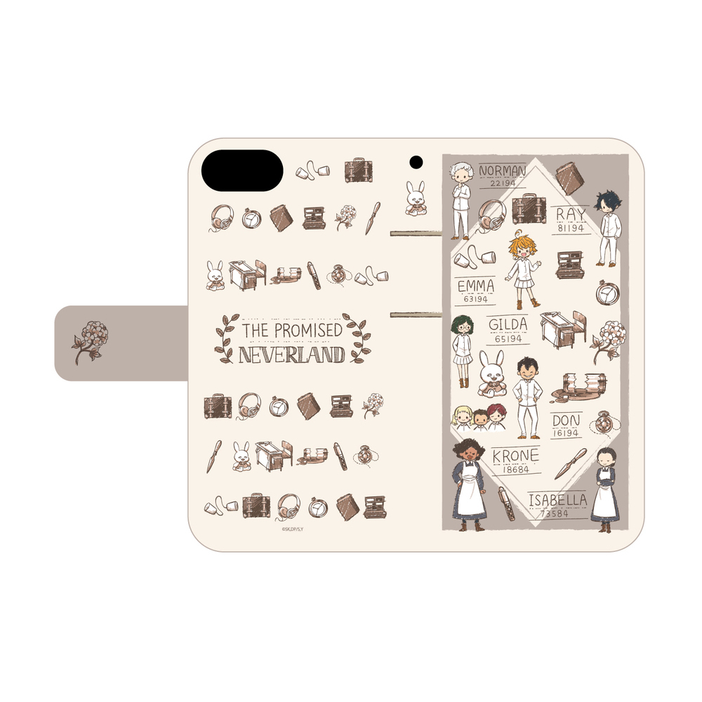 筆記本型手機套 Iphone6 6s 7 8兼用 約定的夢幻島 01 整列設計 Graff Art Design 手帳型スマホケース Iphone6 6s 7 8兼用 約束のネバーランド 01 整列デザイン グラフアートデザイン 動漫產品 卡片及電話配件