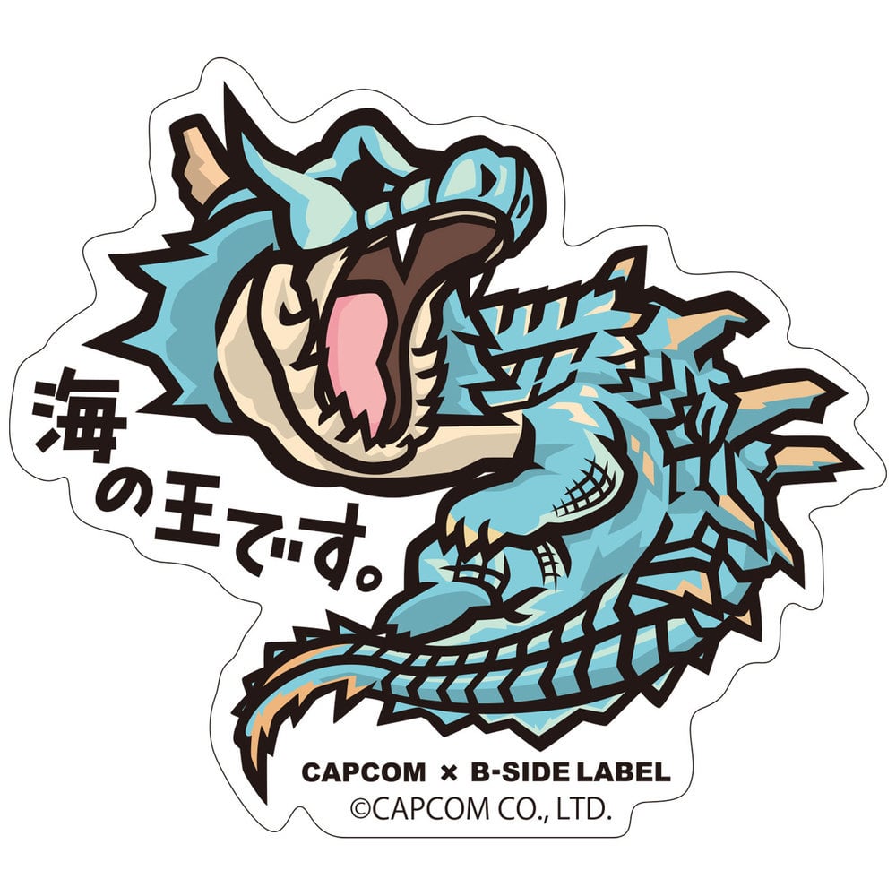 CAPCOM×B-SIDE LABEL 貼紙 魔物獵人 海之王。 (1盒4件) | CAPCOM×B-SIDE LABEL ステッカー  モンスターハンター 海の王です。 | 動漫產品 | 文具 | 4976219102438