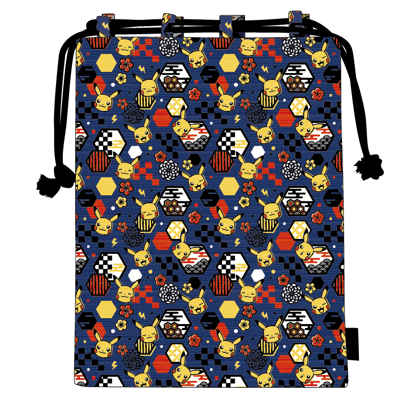 竉物小精靈日本剪纸系列 友禅 信玄袋比卡超 ポケットモンスター切り絵シリーズ 友禅 信玄袋ピカチュウ 動漫產品 袋及飾物