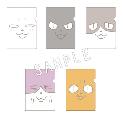 Anime來來貓 Hapihapi來來貓 愚連隊face Up 透明file 5種set アニメくるねこ はぴはぴくるねこ 愚連隊顔アップ クリアファイル5種セット 動漫產品 文具