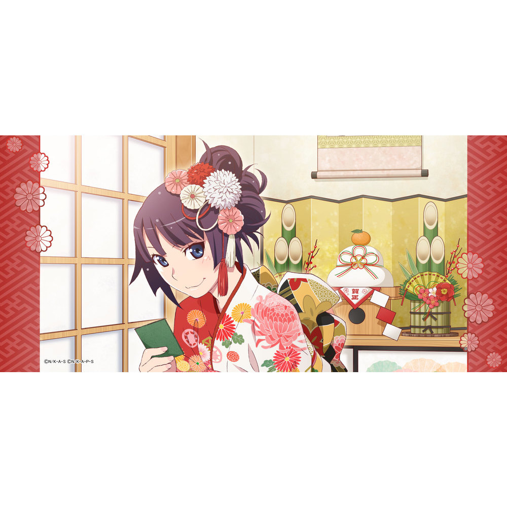 物語系列pukupuku 迷你抹手巾戰場原黑儀 謹賀新年 1盒2件 物語シリーズぷくぷくミニ手ぬぐい戦場ヶ原ひたぎ 謹賀新年 動漫產品 潮流服飾