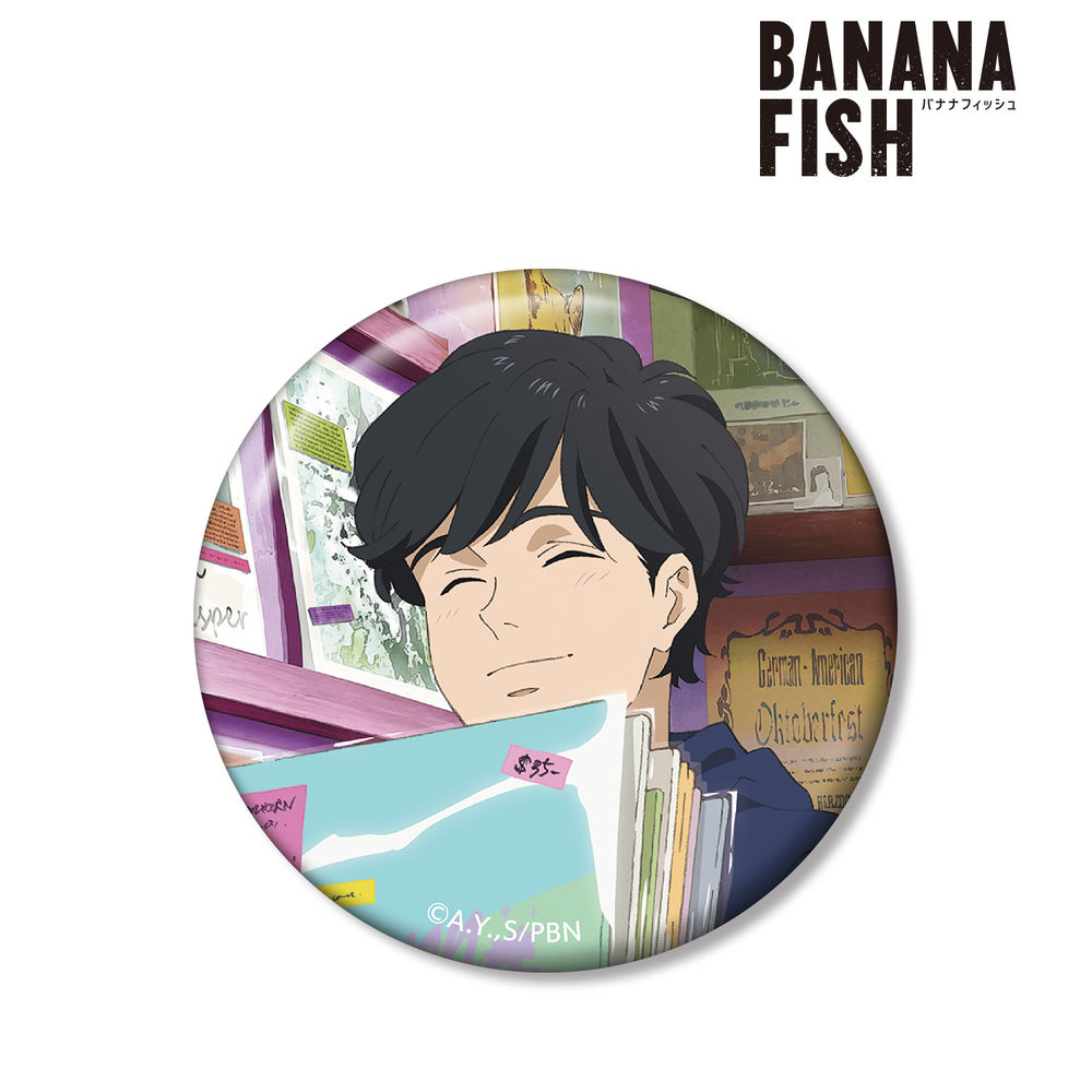 Banana Fish 原畫插圖奧村英二唱片舖ver 襟章 Banana Fish 描き下ろしイラスト奥村英二レコードショップver 缶バッジ 動漫產品 襟章