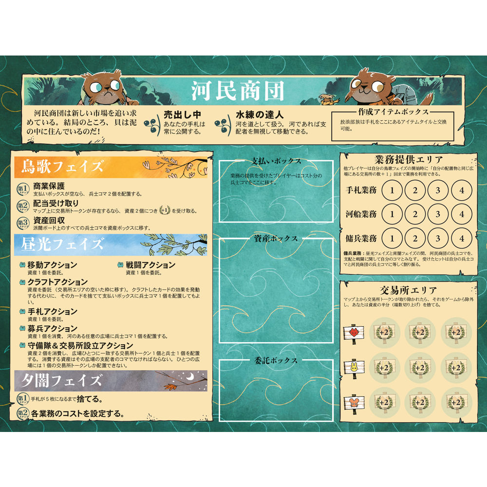 Root The Riverfolk Expansion 完全日本語版 ルート拡張 さざめく河のけだもの軍記完全日本語版 動漫產品 桌上遊戲及砌圖 Root The Riverfolk Expansion 完全日本語版 ルート拡張 さざめく河のけだもの軍記完全日本語版 動漫產品 桌上遊戲及砌圖
