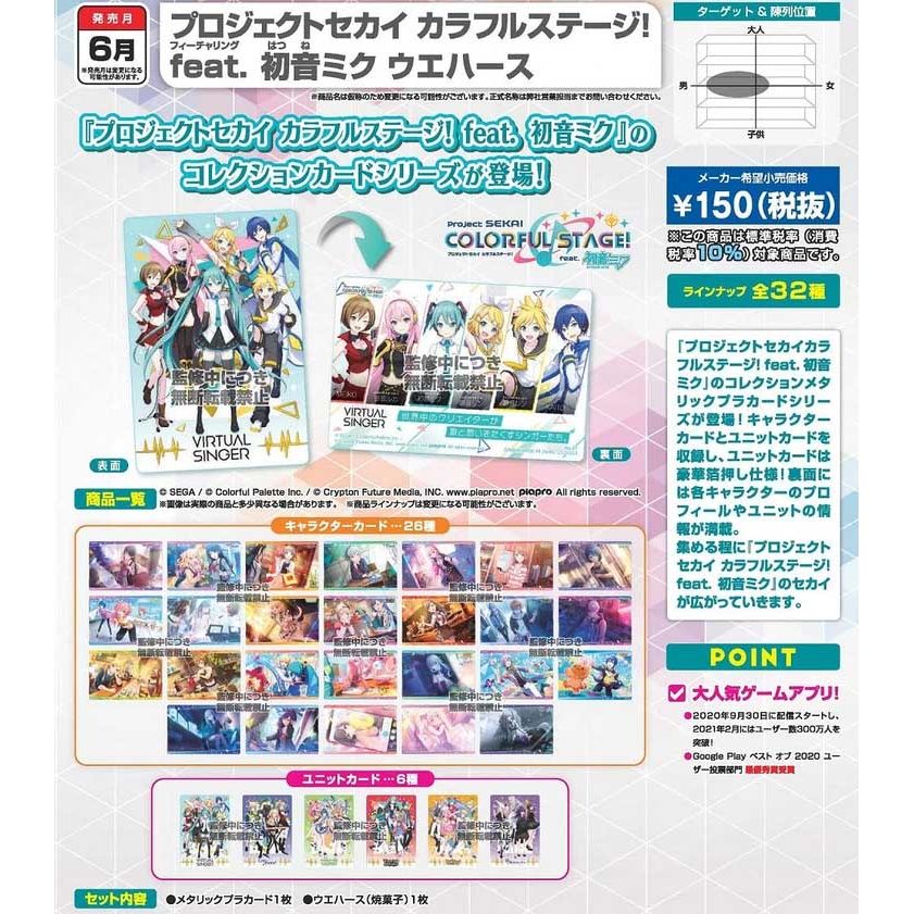 世界計畫 繽紛舞台! feat.初音未來 威化餅 (1盒20件) | プロジェクトセカイ カラフルステージ！ feat.初音ミク ウエハース ...
