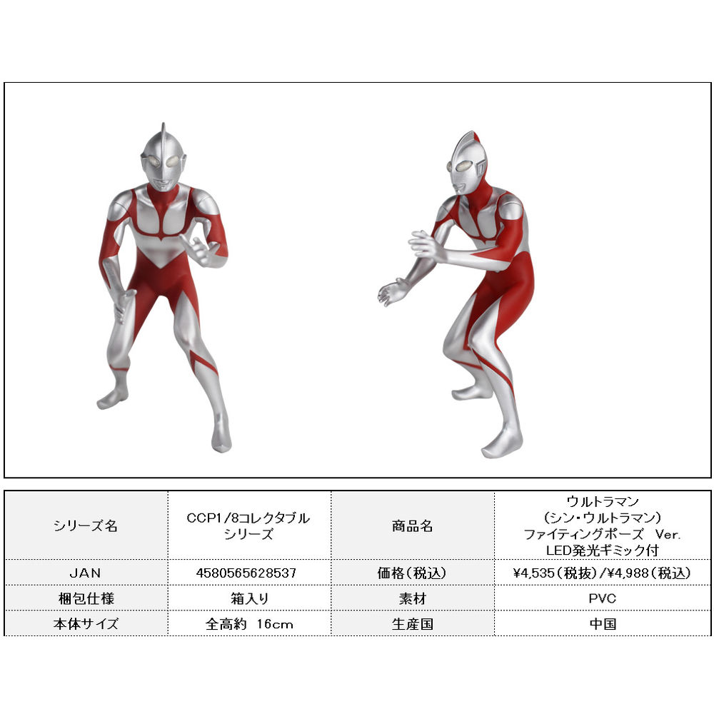 人気 CCP 1 8コレクタブルシリーズ ウルトラマン シン ファイティングポーズ LED発光ギミック付 materialworldblog.com