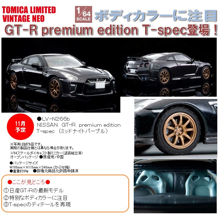 1/64 Scale TOMICA Limited Vintage NEO TLV-N266b 日產GT-R premium