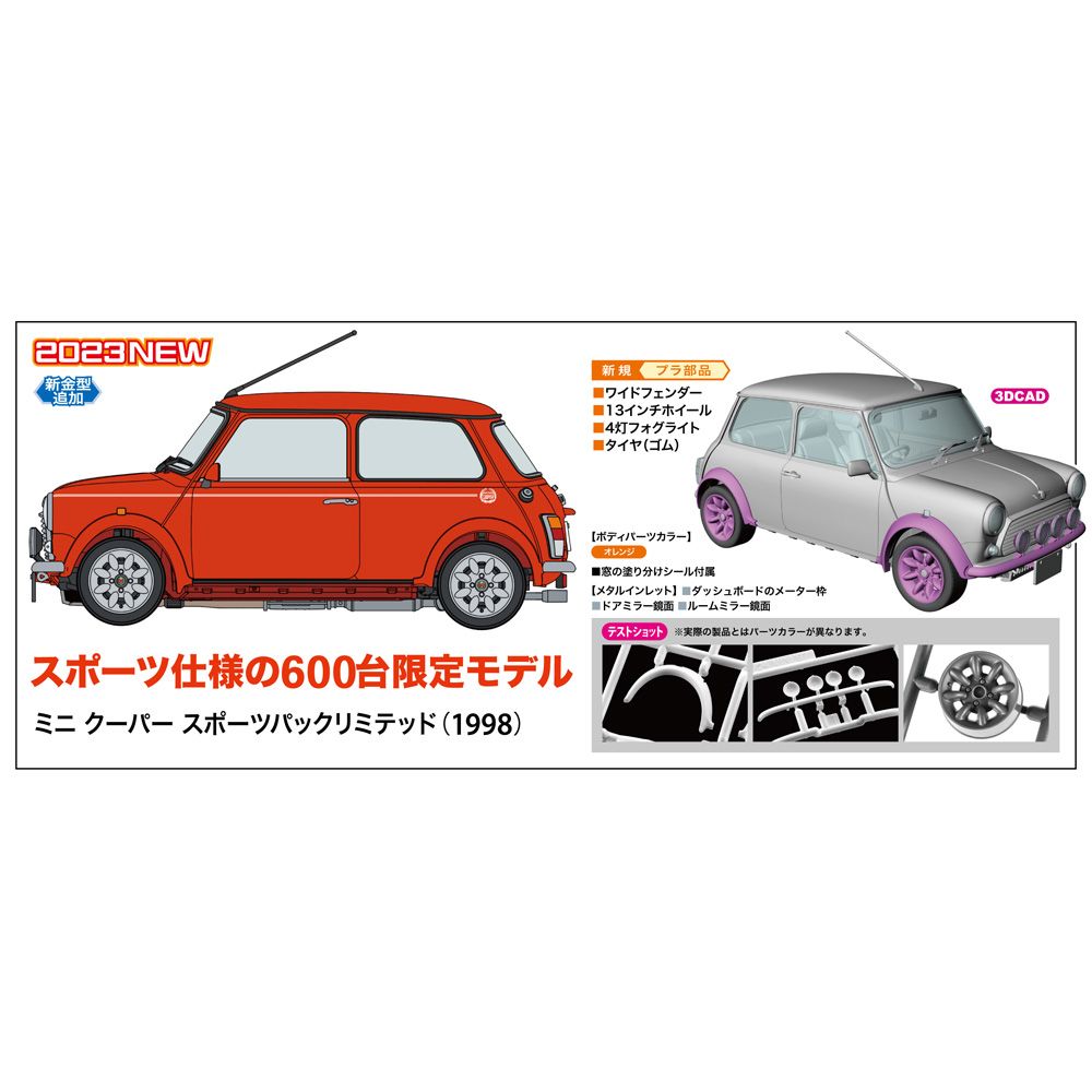 Kit Maquette 1/24 Hasegawa Mini Cooper Sports-Pack 1998 – HA21157, Neuf