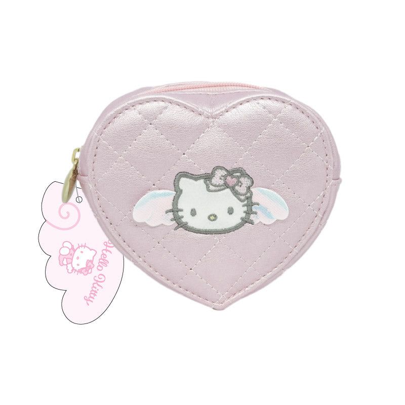 Hello Kitty Angel 絎縫 Heart 散子包 粉紅色 | ハローキティ 