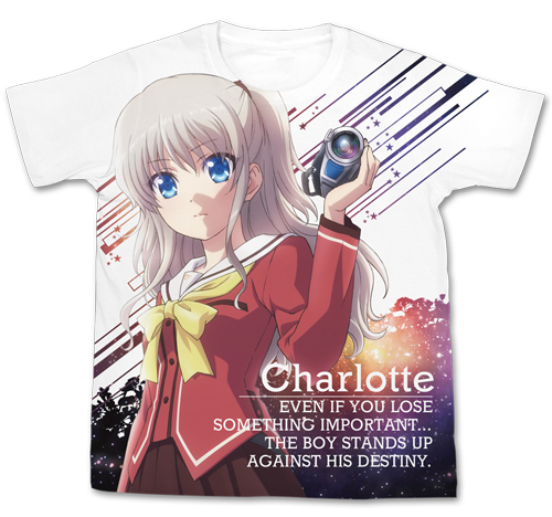 Charlotte 友利奈緒全圖ｔ恤 Charlotte 友利奈緒ﾌﾙｸﾞﾗﾌｨｯｸtｼｬﾂﾎﾜｲﾄs Cospa T恤 衛衣