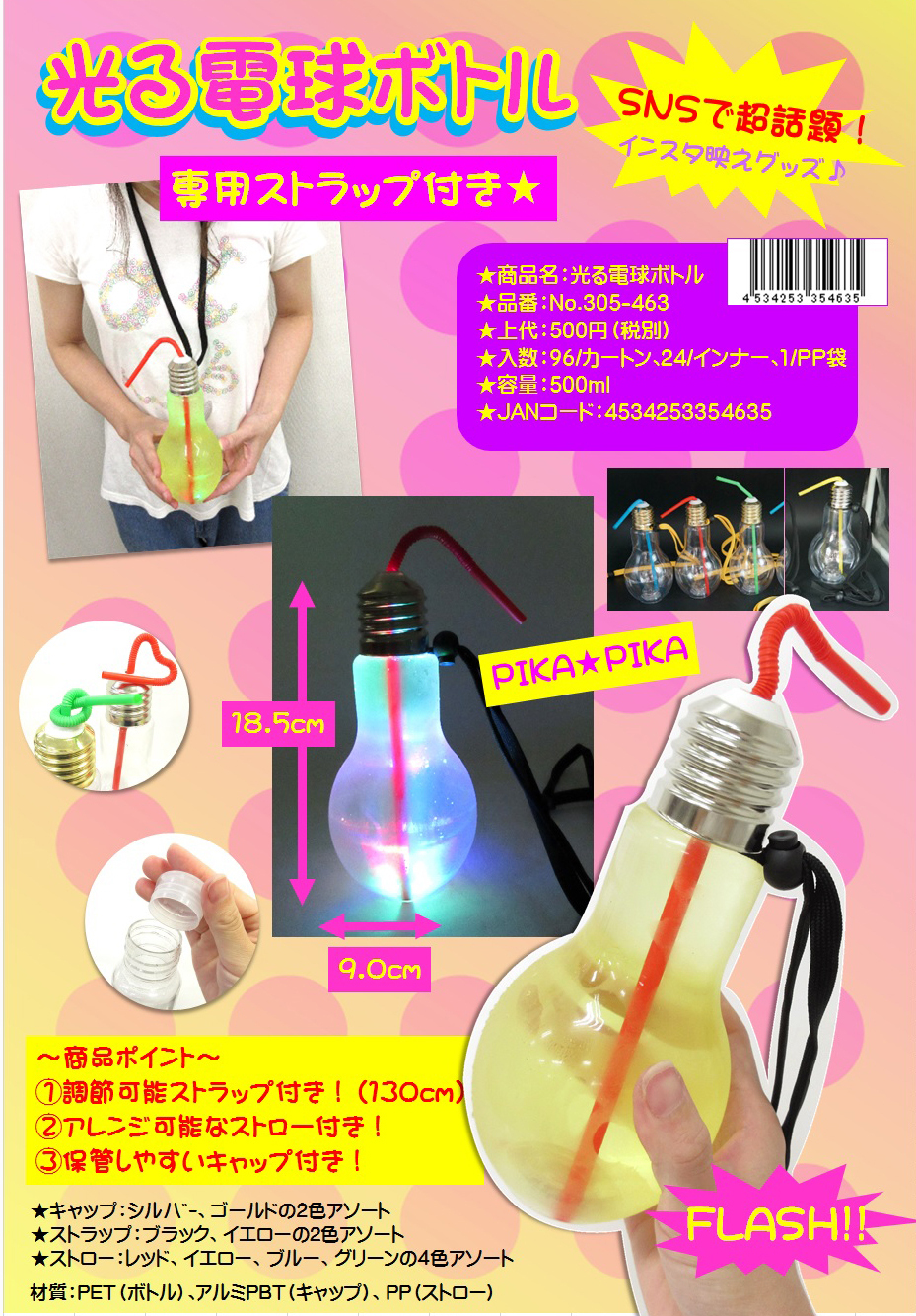 燈膽型水樽 1盒3件 光る電球ボトル 動漫產品 食玩及盒蛋