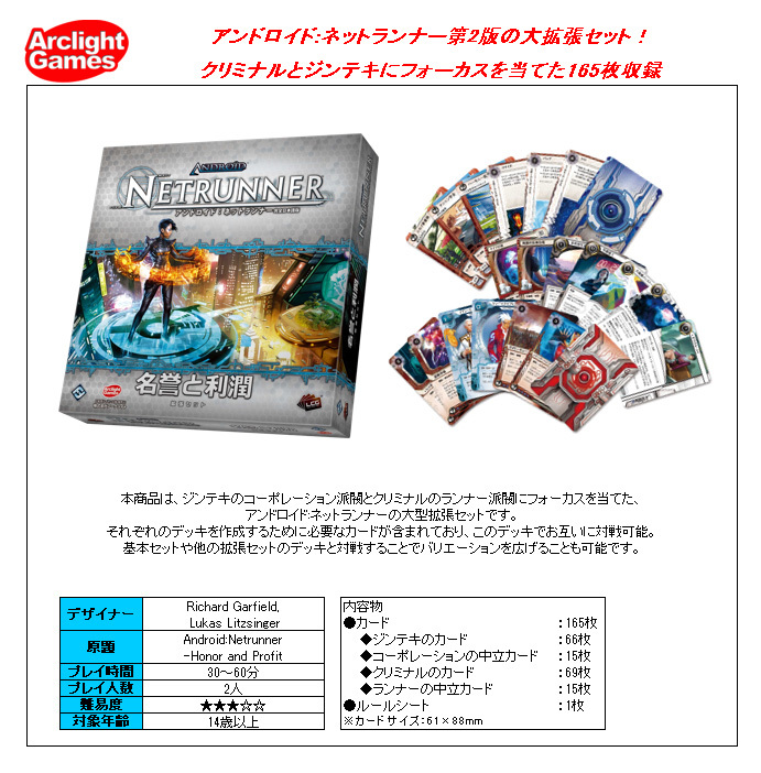 Android NetRunner Expansion Honor and Profit 完全日本語版