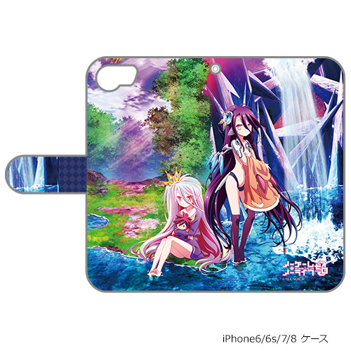 No Game No Life Zero 繪圖筆記本型手機套 白 休比 Iphone6 7 8兼用 ノーゲーム ノーライフ ゼロ 描き下ろし手帳型スマホケース 白 シュヴィ Iphone6 7 8兼用 動漫產品 卡片及電話配件