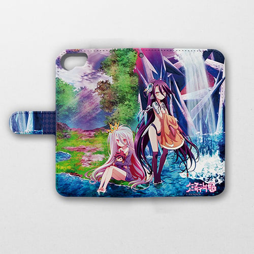 No Game No Life Zero 繪圖筆記本型手機套 白 休比 Iphone6 7 8兼用 ノーゲーム ノーライフ ゼロ 描き下ろし手帳型スマホケース 白 シュヴィ Iphone6 7 8兼用 動漫產品 卡片及電話配件